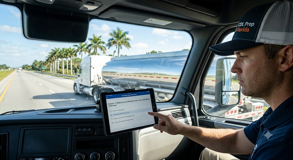 Florida CDL Tanker Practice Test Banner