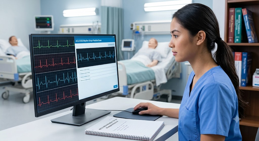 ACLS ECG Rhythm Strips Pretest Questions Answers 2026 Banner