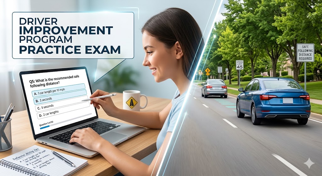 Driver Improvement Program Practice Exam Banner