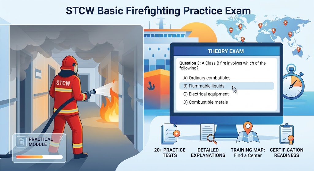 STCW Basic Firefighting Practice Exam Banner