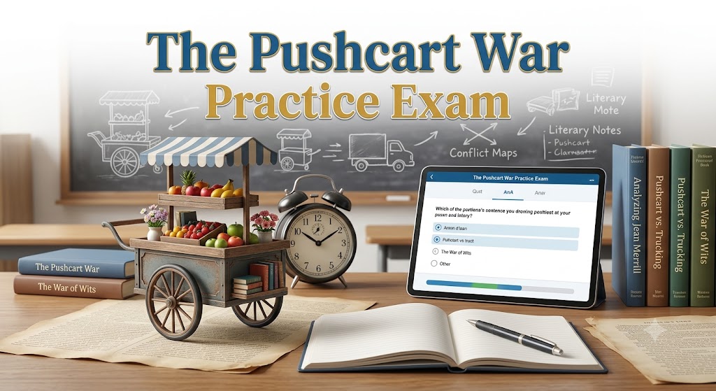 The Pushcart War Practice Test Banner