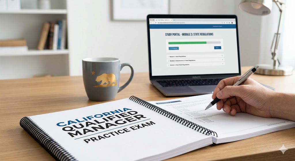 California QM Practice Exam Banner