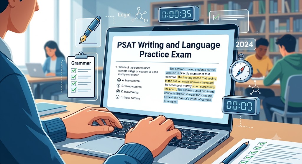 PSAT Writing and Language Practice Test 2024 (New PSAT/NMSQT and PSAT 10) Banner