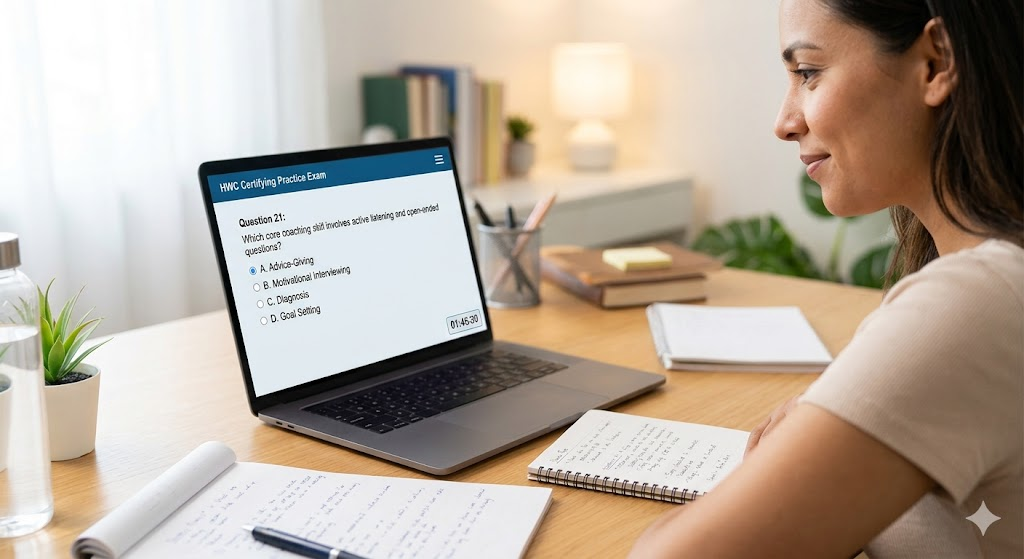 Health and Wellness Coach (HWC) Certifying Practice Exam Banner