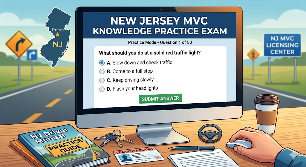 New Jersey MVC Knowledge Practice Exam Banner