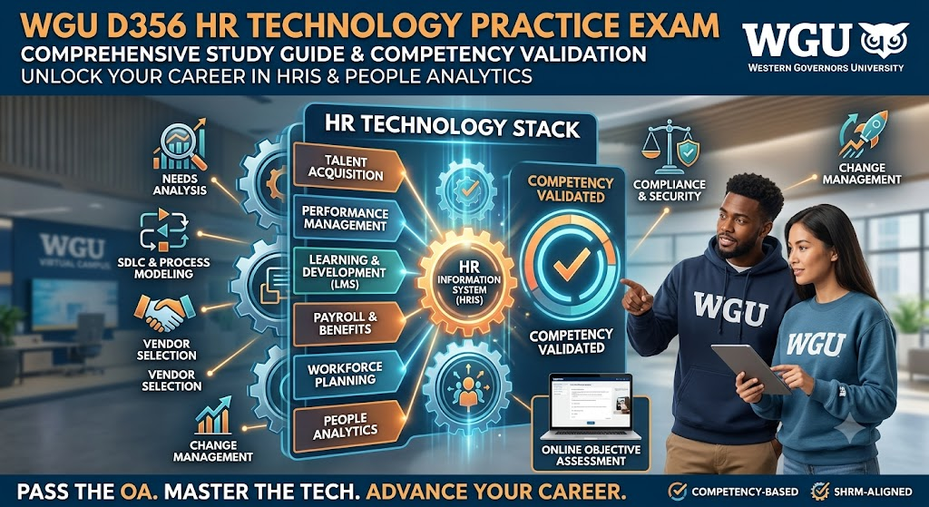 Western Governors University (WGU) HRM3540 D356 HR Technology Practice Exam Banner