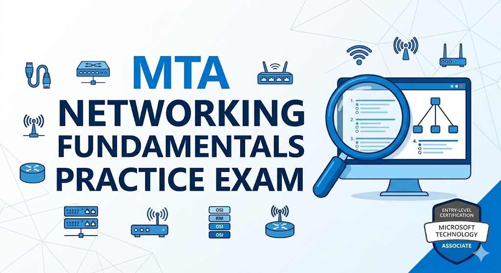 Microsoft Technology Associate (MTA) Networking Fundamentals Practice Test Banner