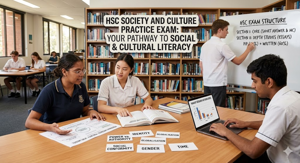 HSC Society and Culture Practice Exam Banner