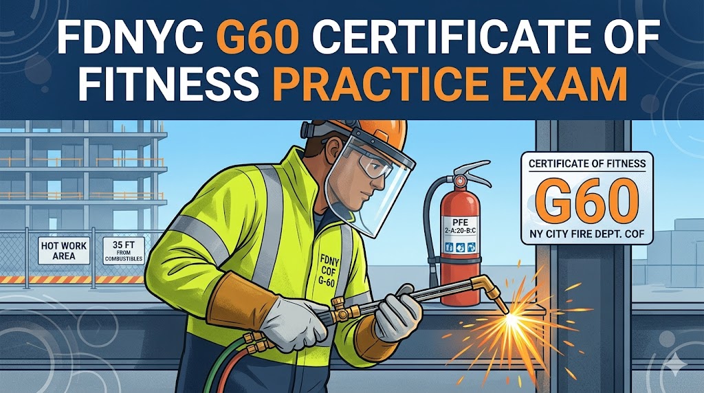 FDNYC Certificate of Fitness (G60) Practice Exam Banner