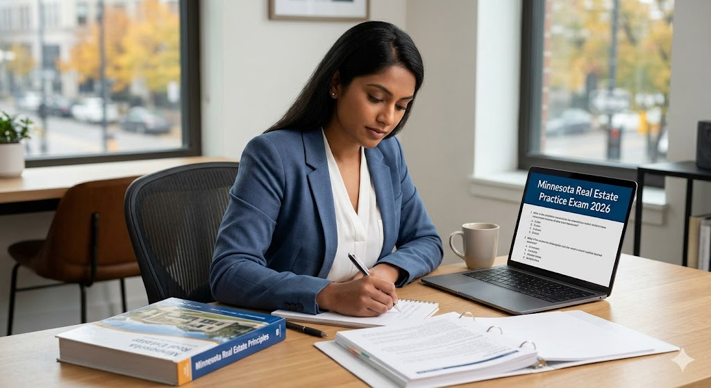 Minnesota Real Estate Exam Prep 2026 | Real Estate Practice Questions Banner