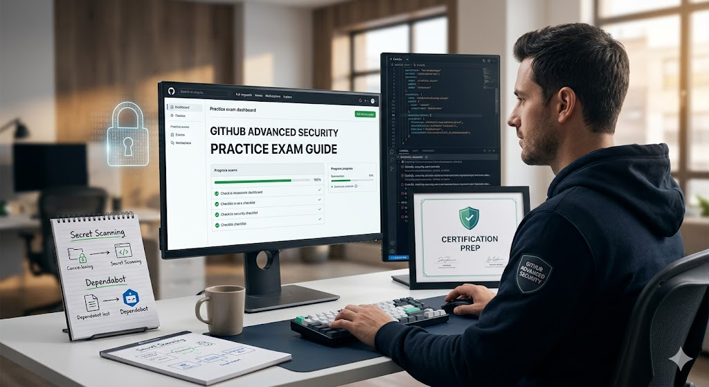 GitHub Advanced Security Certification Pracice Test Banner
