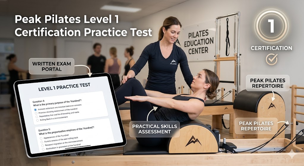 Peak Pilates Level 1 Certification Practice Test Banner