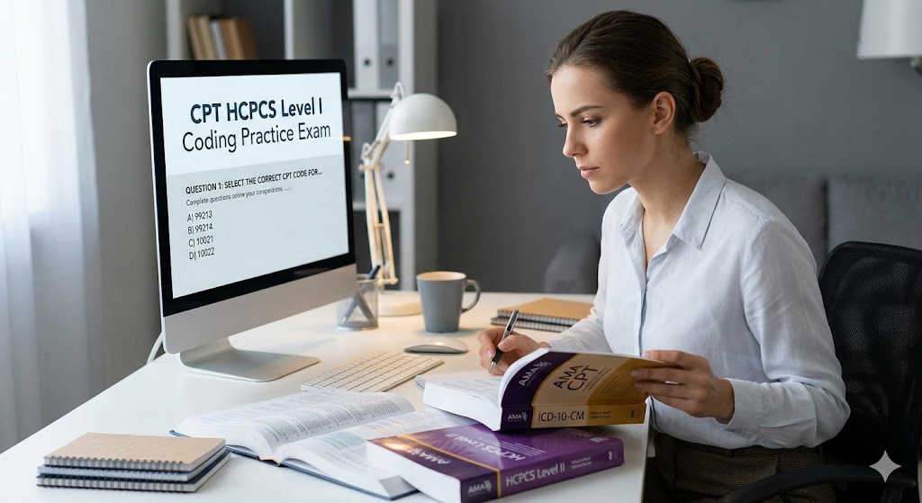 Current Procedural Terminology (CPT) HCPCS Level I Coding Practice Test Banner