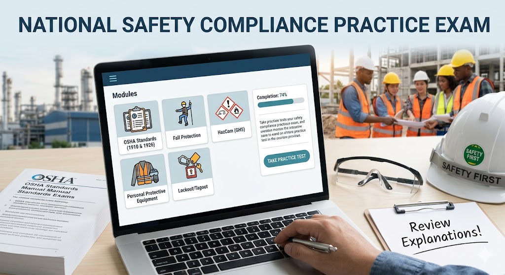 National Safety Compliance Practice Exam Banner