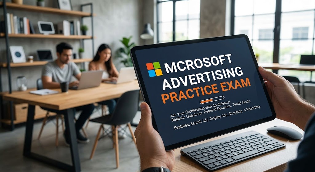 Microsoft Advertising Practice Test & Exam Prep Banner