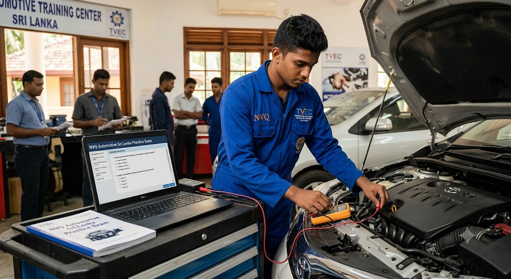 NVQ Automotive Practice Test & Exam Prep | Sri Lanka Banner