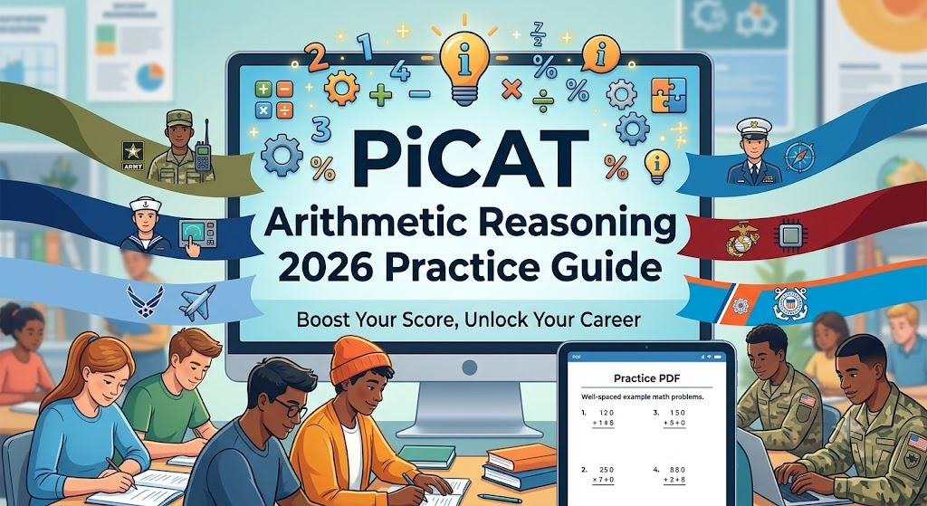 PiCAT Arithmetic Reasoning Practice Test 2026 [PDF] Banner