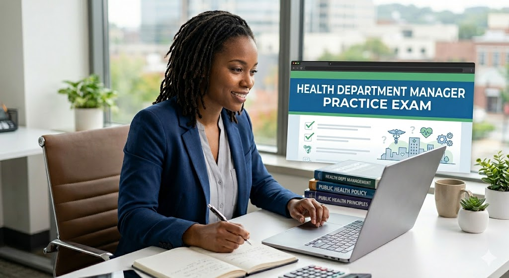 Health Department Manager Practice Exam Banner