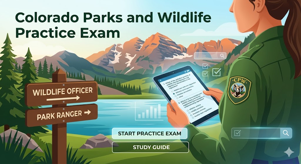 Colorado Parks and Wildlife: District Wildlife Officer and Park Ranger Practice Exam Banner