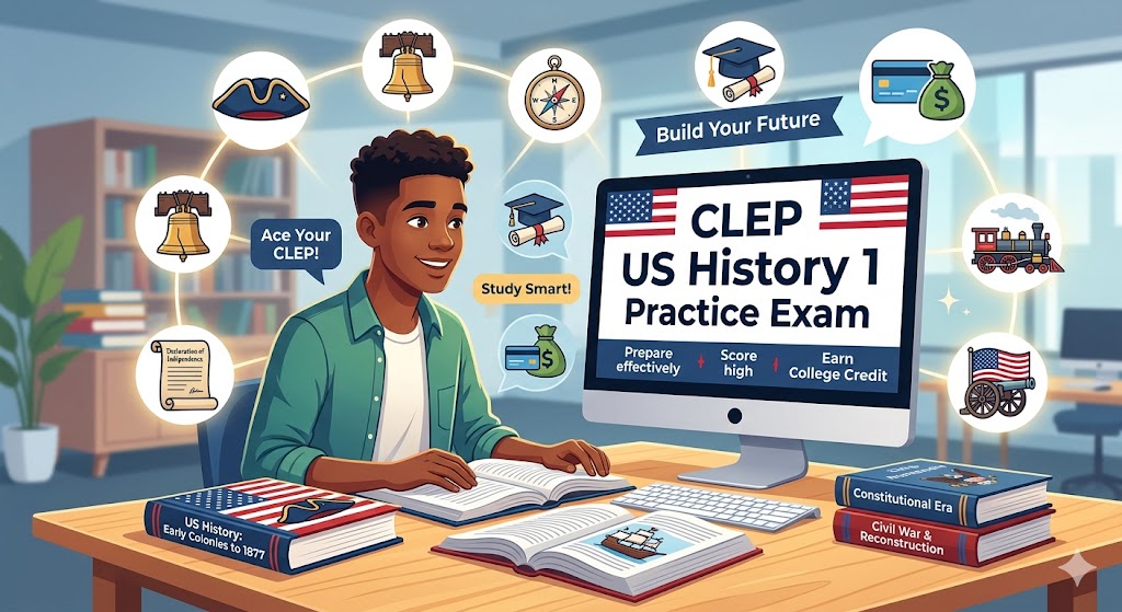 CLEP US History 1 Practice Test Banner