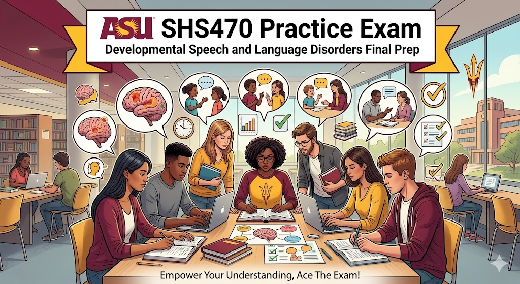 Arizona State University (ASU) SHS470 Developmental Speech and Language Disorders Final Practice Exam Banner