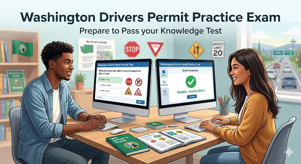 Washington Written Drivers Permit Practice Test Banner