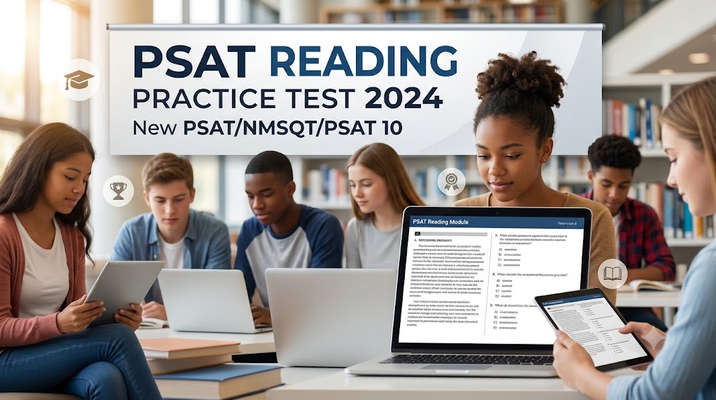 PSAT Reading Practice Test 2024 New PSAT/NMSQT/PSAT 10 Banner