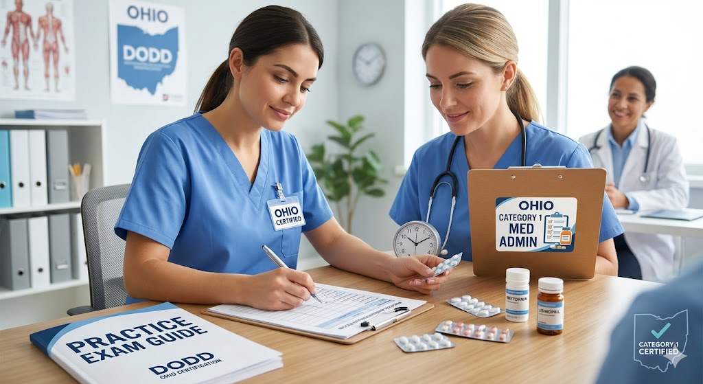 DODD Ohio Category 1 Medication Administration Certification Practice Exam Banner
