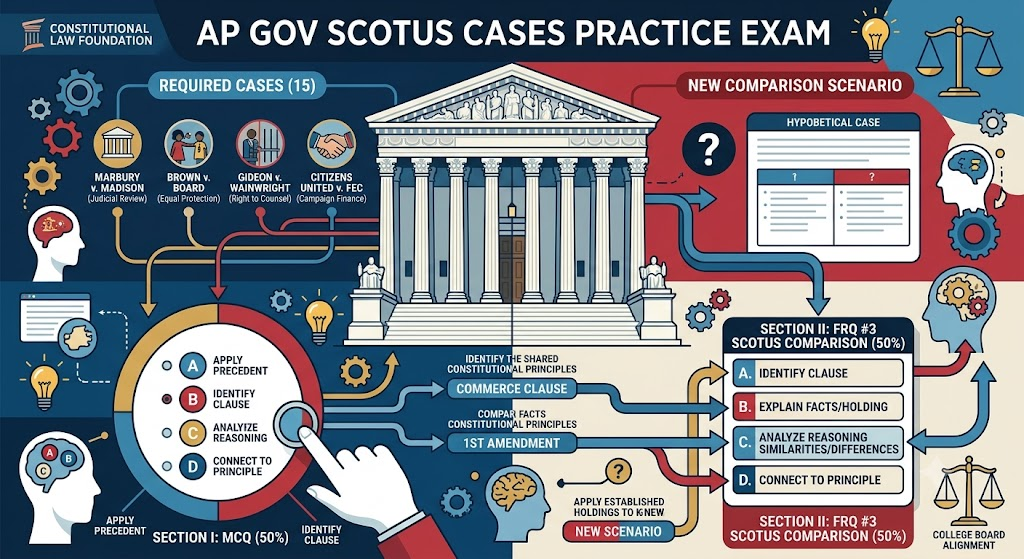 AP Gov – Supreme Court of the United States (SCOTUS) Cases Practice Test Banner