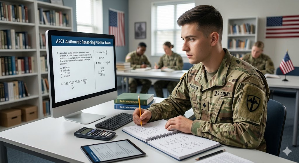 Armed Forces Classification Test (AFCT) Arithmetic Reasoning Practice Test Banner