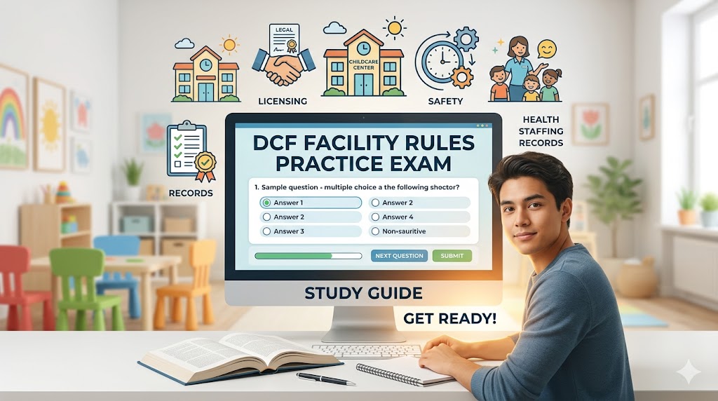 DCF Facility Rules and Regulations Practice Test Banner