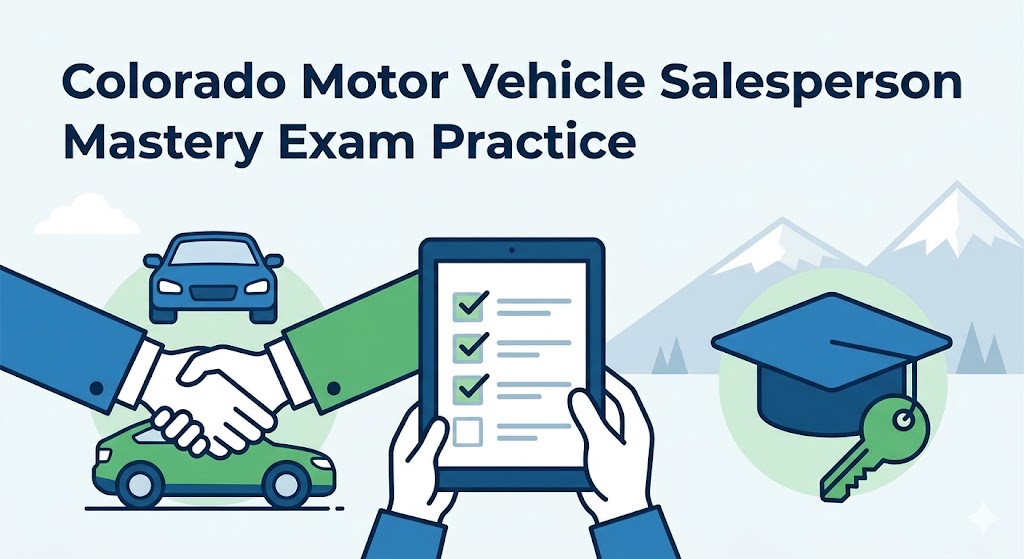 Colorado Motor Vehicle Salesperson Mastery Examination Practice Banner