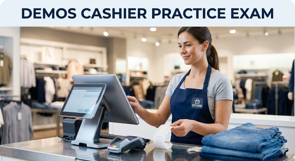 Demos' Cashier Practice Test Banner