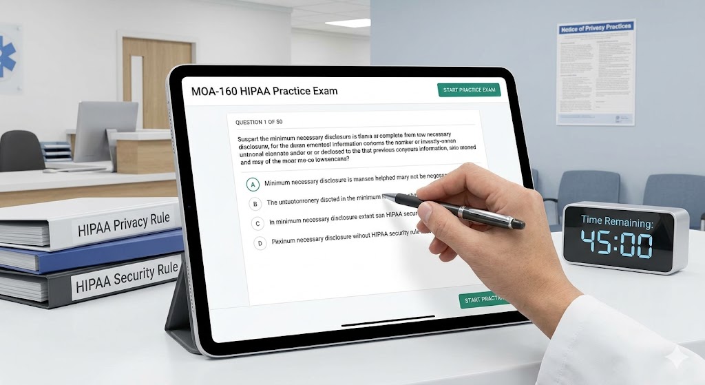 MOA-160 HIPAA Practice Exam Banner
