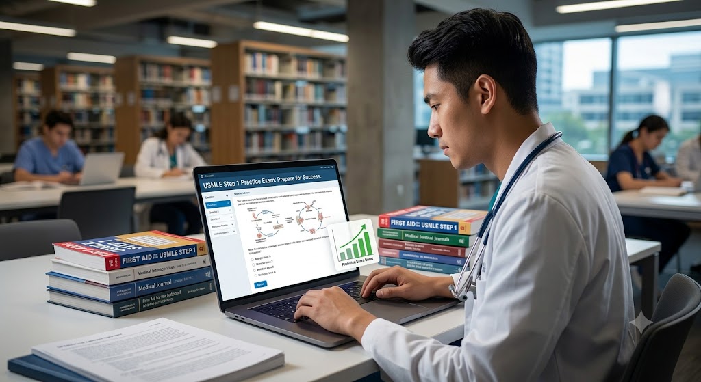 USMLE (United States Medical Licensing Examination) Step 1 Practice Exam Banner