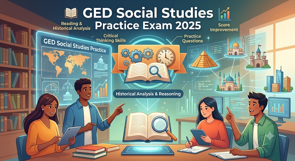 GED Social Studies Practice Test 2025: Reading and Historical Analysis Banner
