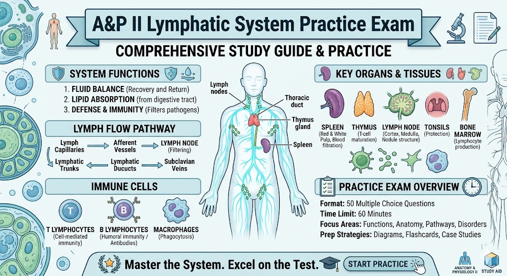 A&P II Lymphatic System Practice Exam Banner