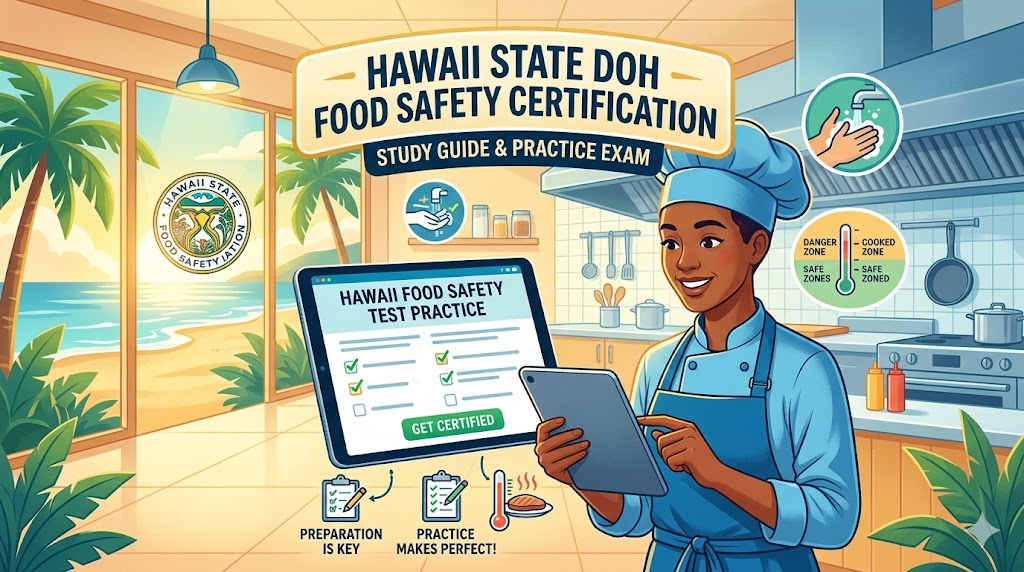 Hawaii State Department of Health Food Safety Certification Practice Test Banner