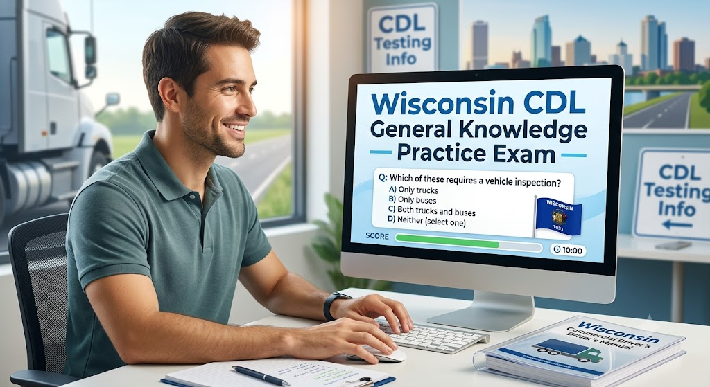 Wisconsin CDL General Knowledge Test Simulator Banner