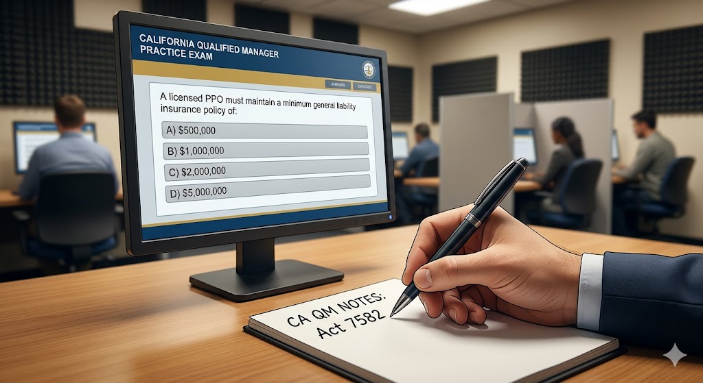 California Qualified Manager Practice Exam Banner