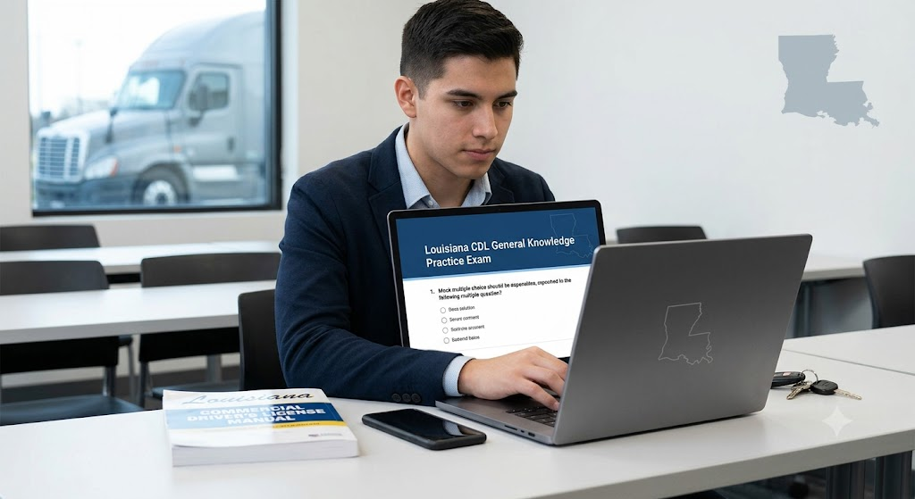 Louisiana CDL General Knowledge Test Simulator Banner