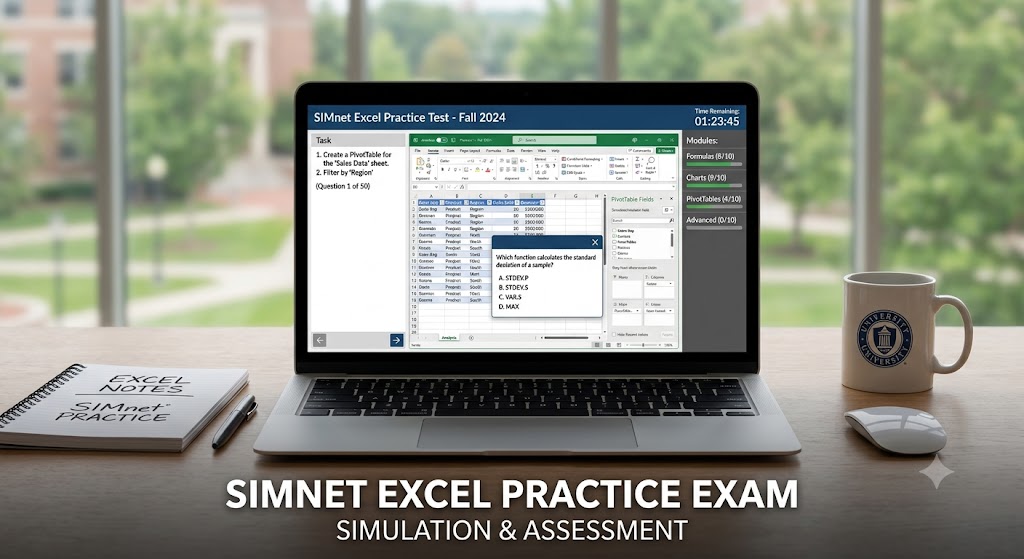 SIMnet Excel Practice Test Banner