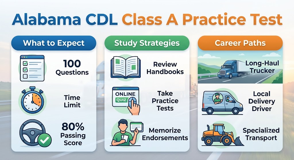 Alabama CDL Class A Permit Practice Test Banner