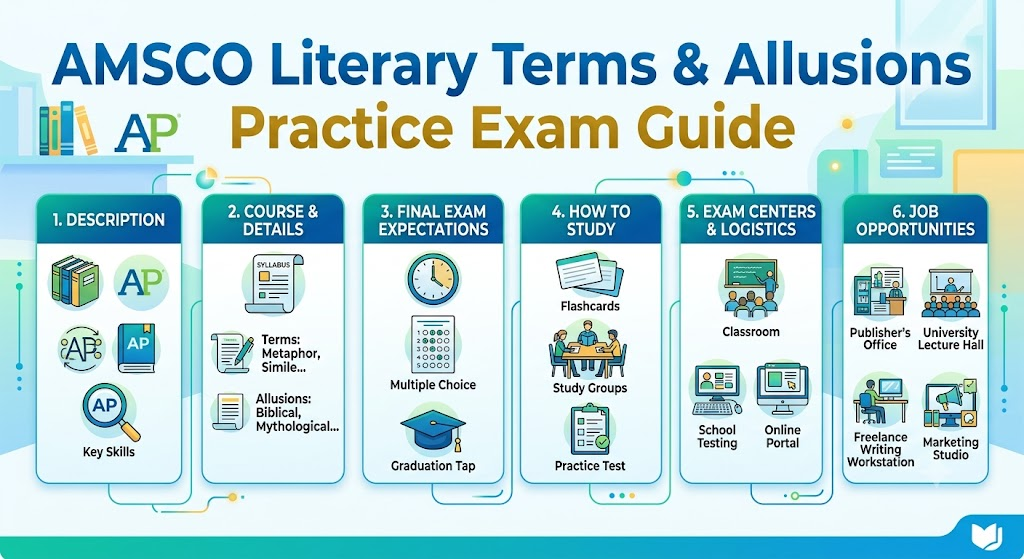 AMSCO Literary Terms and Allusions Practice Test Banner