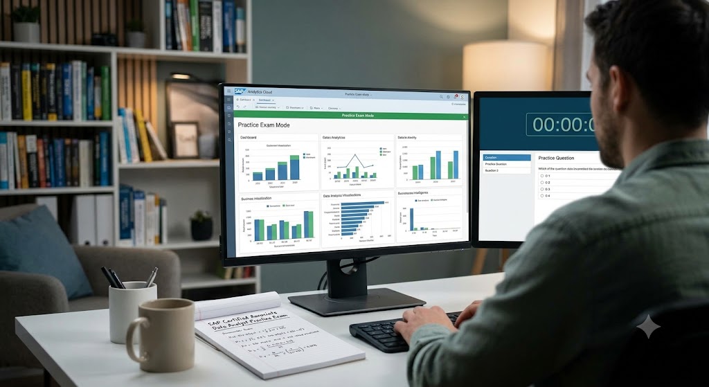 SAP Certified Associate : Data Analyst (SAP Analytics Cloud) Practice Exam Banner