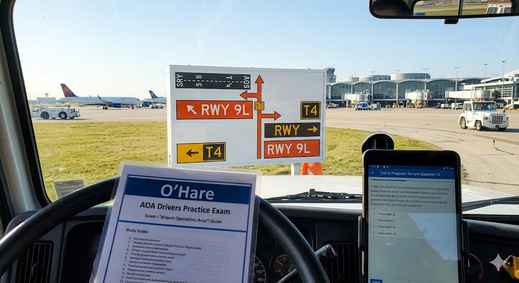 Chicago O'Hare AOA Drivers Practice Exam Banner
