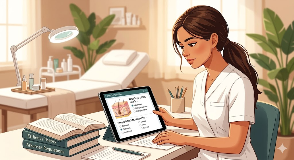 Arkansas Esthetics Practice Exam Banner