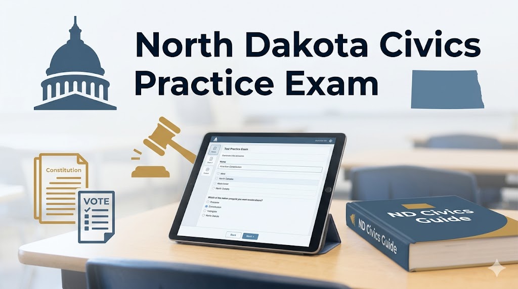 North Dakota Civics Practice Exam Banner