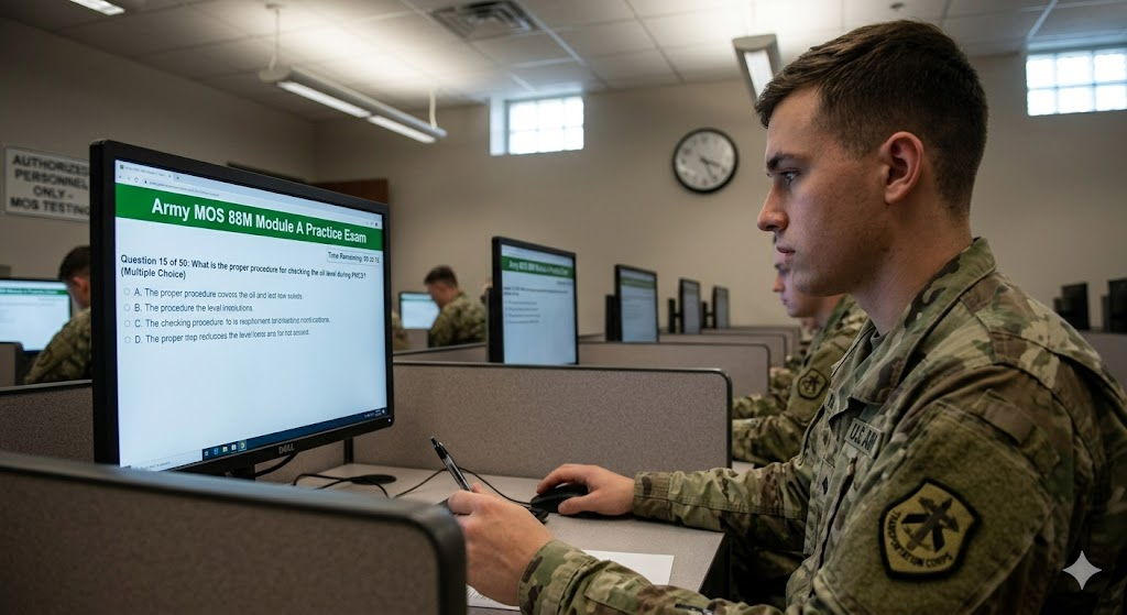 Army Motor Transport Operators (MOS 88M) Module A Practice Test Banner