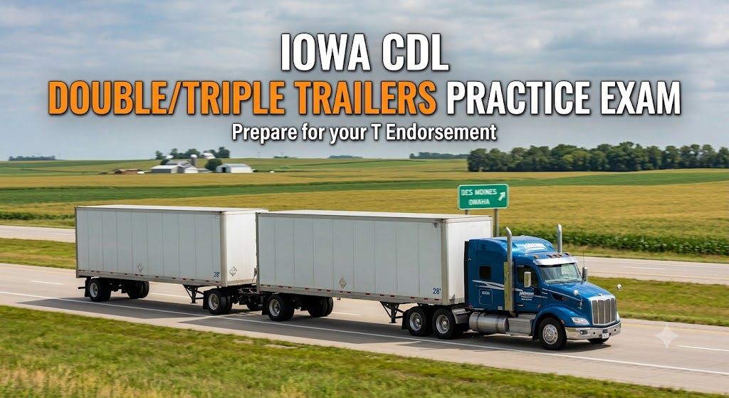 Iowa CDL Double/Triple Trailers Practice Test Banner
